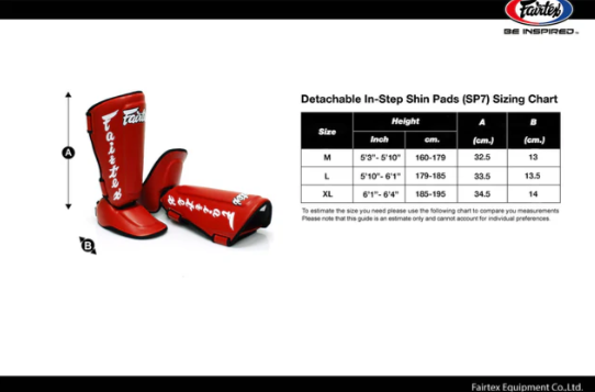 FAIRTEX フェアテックス シンガード SP7 DETACHABLE IN-STEP SHIN PADS - A.K.A "TWISTER"