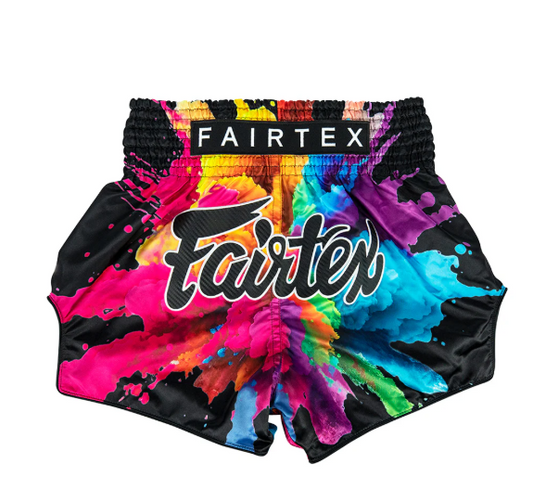 Fairtex BS1940 "Black Funky Soul" Muay Thai Kickboxing Shorts - Micro Satin